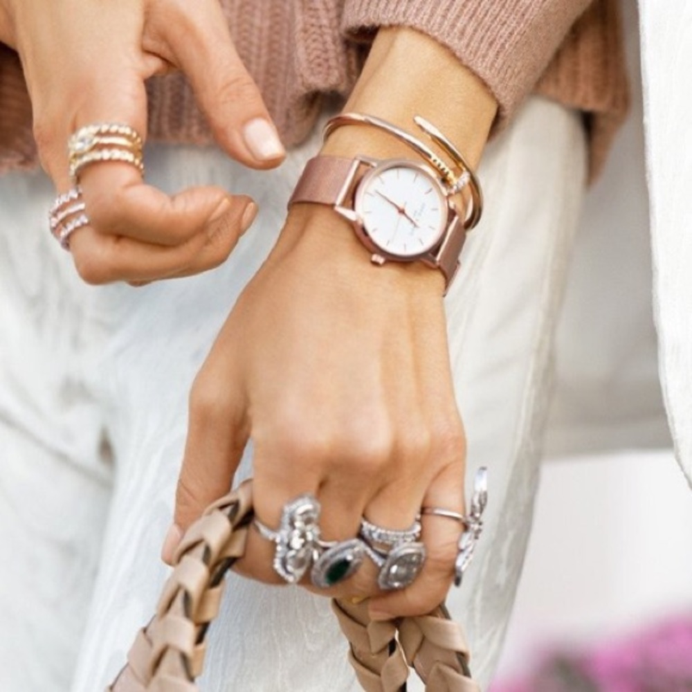 Rose gold Soho metal strap watch